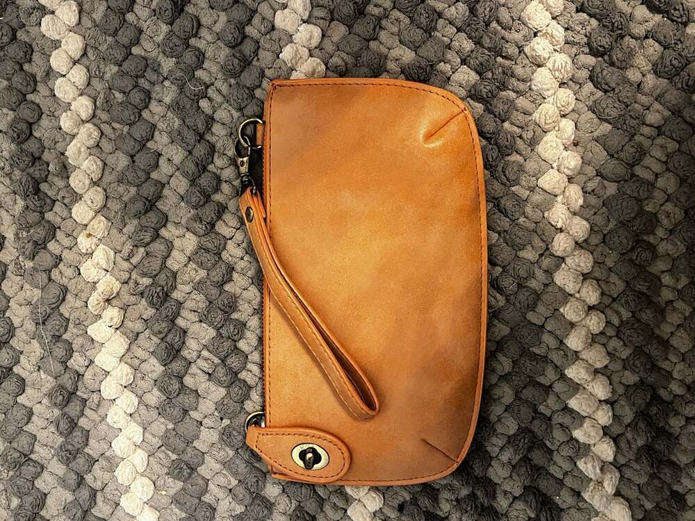 Joy Susan Lux Crossbody Wristlet Clutch Honey Tan